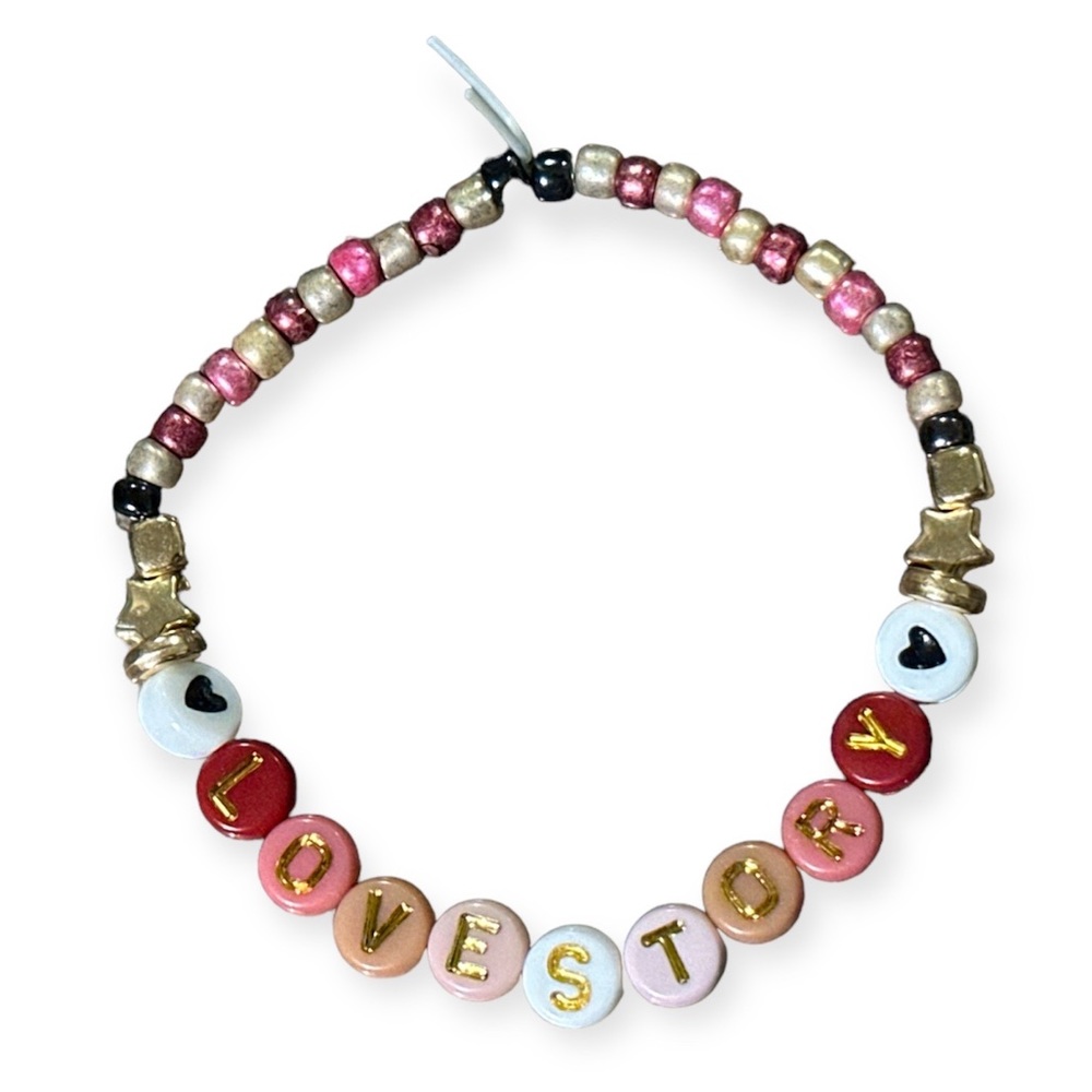 Taylor Swift Eras Tour stretchy handmade friendship bracelet. Love Story